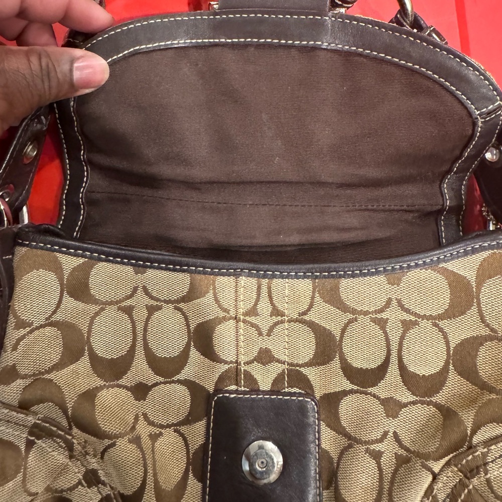 Vintage Y2K Coach Soho Bag Insignia Canvas Light Brown Great Condition - Picture 7 of 11
